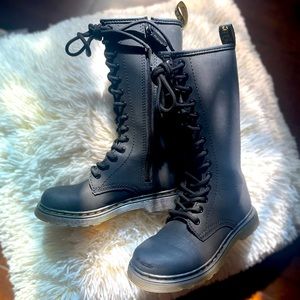 Kid Girl’s Dr. Martens Junior Black Tall Boots